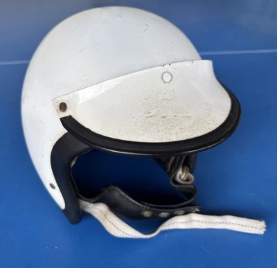 Vintage Mchal Speedway Motorcycle Helmet / White / Mchal / Helmet - Image 1 of 4