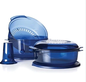 Tupperware TupperWave Stack Cooker Set Navy Blue - Picture 1 of 2