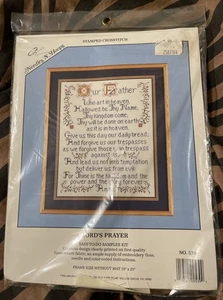 Needles N Hoops Cross Stitch Kit  #539 Stamped Sampler Lords Prayer  Our Father - Picture 1 of 4