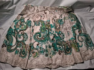 Y2k Damen Rock Größe 13 Paisleymuster Mehrfarbig Gefüttert - Bild 1 von 3