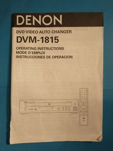 Denon DVM-1815 Operating Instructions Manual - DVD Video Auto Changer - Imagen 1 de 2