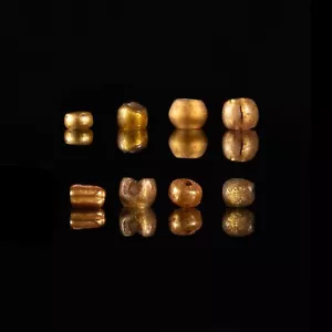 Ägyptische Schmuckperlen aus Goldglas - Picture 1 of 5