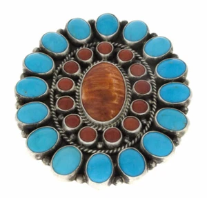 8,75 - mehrfarbiger Cluster Statement Ring von Navajo Künstler Tyler Brown - Bild 1 von 4