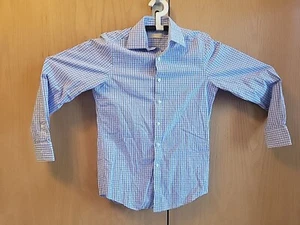Michael Kors Shirt Men 14.5 32-33 Blue Dress Pinstripes  Slim Young Adult Casual - Picture 1 of 8