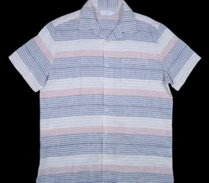 NEW ONIA MEN LARGE CAMP CONVERTIBLE VACATION VOILE AIR LINEN SHIRT SEERSUCKER SS - Picture 1 of 10