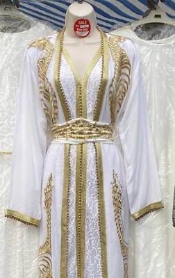 Nuevo Vestido de Fiesta Mujer Damas Marroquí Caftán Caftán Bordado Talla L, XL, XXL Foto 1 de 4