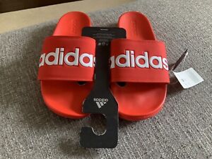 Adidas Adilette Comfort Slides Red Sandals Mens - F34725 SIZE 9 NEW