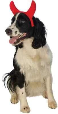 Cuernos de Diablo Rojo Satanás Demonio Vestido Elegante Halloween Mascota Perro Gato Disfraz Accesorio Foto 1 de 2