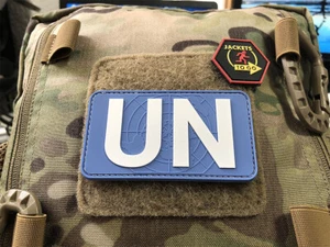 Parche bandera de la ONU JTG, parche de goma 3D a todo color/JTG - Imagen 1 de 4