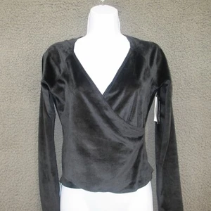 Melrose & Market Women’s Black Wrap Long Sleeve Top S Polyester #4598 - Picture 1 of 10
