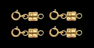 (4) 4.5mm 14k MAGNETIC CLASP Solid Yellow Gold 1/2" Chain Extender Spring Ring - Picture 1 of 10