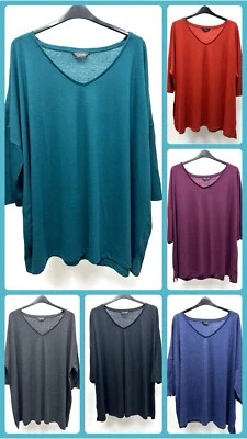 Ex Yours Cotton Blend V-Neck Longline T-Shirt Plus Sizes 26/28 30/32 34/36 38/40 - Image 1 of 4