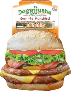 Doggijuana Get Munchies CheeseBurger Dognip Dog Toy Refillable Natural Calming - Picture 1 of 8