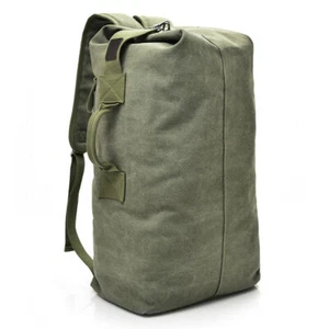 25/35L Military Canvas Rucksack Duffel Bag Carry On Backpack For Travel Camping - Picture 1 of 13