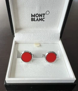 Authentische Montblanc Meisterstück ROT Edelstahl Manschettenknöpfe - OC#897 - Bild 1 von 7