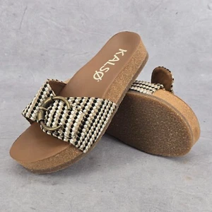 Kalso Earth Sway Negative Heel Earth Black Multi Clog Sandal Women Size 8 - Picture 1 of 11