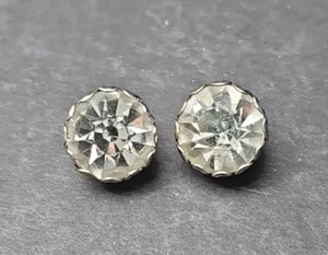 Juego de 2 botones de hielo Eisnberg vintage transparentes de diamantes de imitación - Imagen 1 de 3