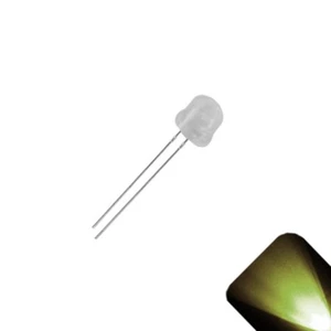 10 x 5mm / 4.8mm Sombrero de Paja Difundido Lente Esmerilada LED Cálido Suave Blanco Ultra Británico - Imagen 1 de 3