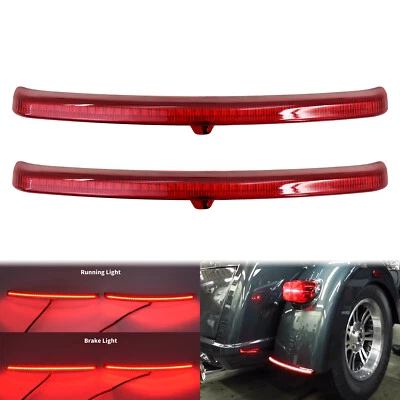 Red LED Fender Blades Brake Tail Lights Fit For Harley Trike Street Glide 09-up - Image 1 of 4