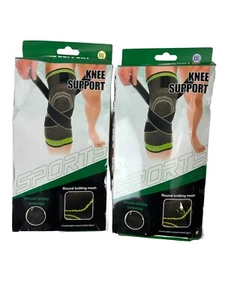 Almohadilla de soporte de compresión para manga de rodilla deportiva alivio del dolor articular gimnasio XXL conjunto de 2 - Imagen 1 de 4