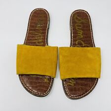 Sam Edelman Size 9.5 Genuine Suede Gio Slip On Slides Sandals Tan