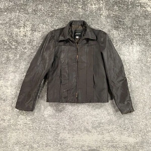 Vintage JC Penney Leather Jacket Mens 40 Brown Motorcycle Biker Punk 70s 80s Zip - Picture 1 of 17