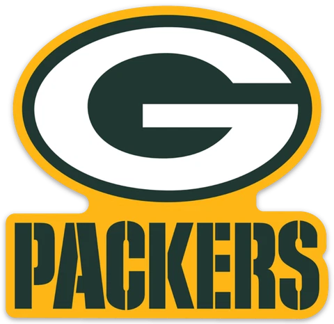 Green Bay Packers Logo Type Packers NFL Football Die-cut MAGNET Cover