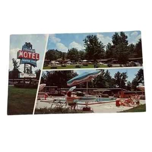 Postkarte Kleeblatt Motel Gilbertsville Kentucky Multi View Pool Vintage A409 - Bild 1 von 2