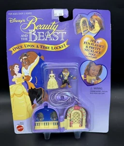 NUOVO Disney La Bella e la Bestia SET MEDAGLIONE UNA VOLTA Polly Pocket RARO - Foto 1 di 10