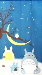 "Totoro ""Cielo y Media Luna de Invierno"" Hecho en Japón Nuevo Ancho 85 x Longitud150 cm Japón - Imagen 1 de 12