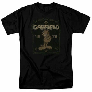 Garfield Established In 1978 T Shirt  Licensed Comic Book Cartoon Tee Black - Picture 1 of 2