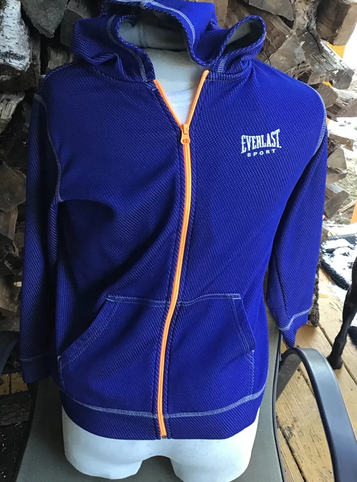 Chaqueta deportiva con capucha con cremallera completa EVERLAST para niños jóvenes 10/12 azul real naranja Foto 1 de 4