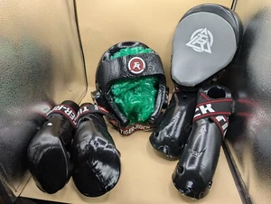 XL Tiger Rock Martial Arts Sparring Karate Helmet Gloves Pads Bag - Picture 1 of 8