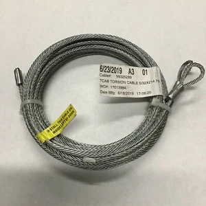 16’ High Standard Lift Torsion Cables 5/32” x 214.75” Pair Garage Door Heavy Dut - Picture 1 of 4