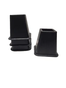 Pack of 4 Black Bed Risers 6" Height Durable Heavy Duty Construction 300 lb Load - Picture 1 of 3