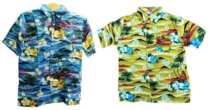 BOYS LOUD HAWAIIAN SHIRT: HAWAIIAN HIBISCUS FLOWERS, summer holiday, party new - Picture 1 of 11