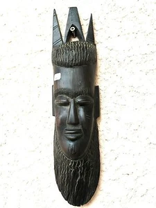 (N°1) STATUE STATUETTE AFRICAINE / MASQUE ANCIEN EN BOIS DUR - Picture 1 of 2