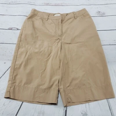 Pantalones Cortos J Jill Talla 2 Mujer Bermudas Hasta la Rodilla Marrón 100% Algodón Usado Estado Foto 1 de 4