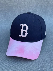 Boston Red Sox Hat Cap Women's Pink MLB Baseball Strap Back New Era Pink Stitch - Picture 1 of 9