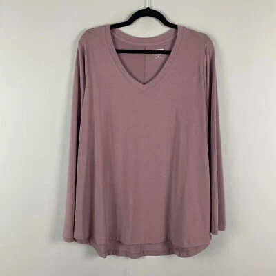 Camiseta Duluth Trading AKHG Renew Bambú Manga Larga Mujer 1X Púrpura Cuello en V Foto 1 de 4