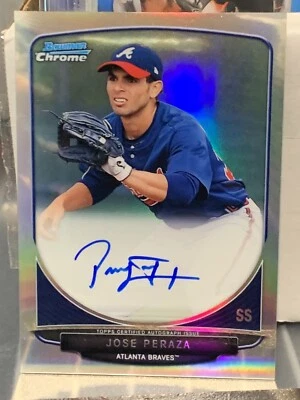 2014 Jose Peraza Bowman Chrome Refractor auto /500 lot 2017 /499 auto 2 cards - Image 1 of 4