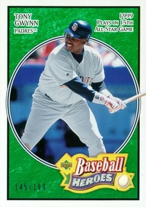 2005 UPPER DECK BASEBALL HEROES #83 - TONY GWYNN-EMERALD PARALLEL SP/UD #145/199 - Foto 1 di 2
