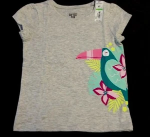 NWT Toddler Girls 4T Tropical Bird Shirt Short Sleeve Colorful Jumping Beans - Picture 1 of 3