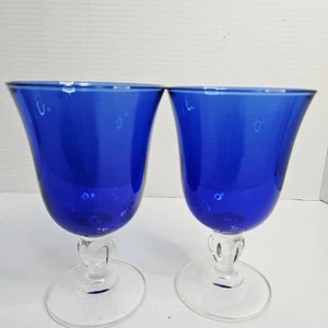 Cristal D’Arques Durand Casual Setting Sapphire Water Goblets Set Of 2 Cobalt - Picture 1 of 5