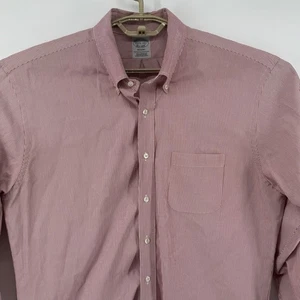 Camisa de vestir Brooks Brothers Regent Fit para hombre 17,5-34 a rayas rojas y blancas - Imagen 1 de 8