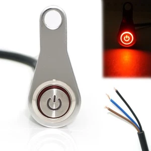 Motorcycle Universal Handlebar Light Power Control Switch Push Button Red - Picture 1 of 7