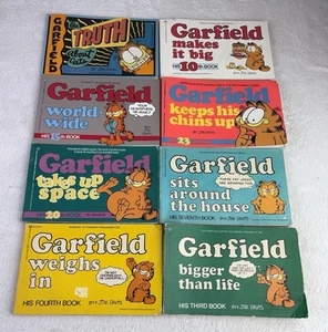 Vintage Garfield Paperback Lot Of 8 Books Comics By Jim Davis - Picture 1 of 5