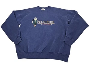 Sudadera De Colección Telluride Colorado Cuello Redondo Bordada Adulto Grande Azul Pullover - Imagen 1 de 6