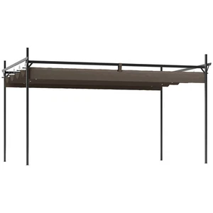 10' x 13' Metal Pergola with Retractable Canopy, Brown - Picture 1 of 11