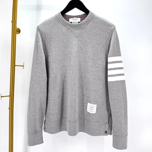 Thom Browne Diagonal Stripe Crewneck Sweatshirt Grey 148485470 - Picture 1 of 8